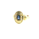 Elegant 9ct Yellow Gold Sapphire and Diamond Ring US 7 1/2 | UK/AU P