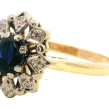 Elegant Sapphire and Diamond Ring Set in 18ct Yellow Gold