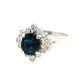 Elegant 14k White Gold Sapphire and Diamond Ring – A Stunning Statement Piece