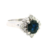 Elegant 14k White Gold Sapphire and Diamond Ring – A Stunning Statement Piece