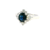 Elegant 14k White Gold Sapphire and Diamond Ring – A Stunning Statement Piece