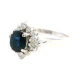 Elegant 14k White Gold Sapphire and Diamond Ring – A Stunning Statement Piece