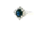 Elegant 14k White Gold Sapphire and Diamond Ring – A Stunning Statement Piece