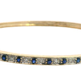 Stunning 9ct Yellow Gold Sapphire and Diamond Bangle