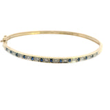 Stunning 9ct Yellow Gold Sapphire and Diamond Bangle