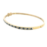 Stunning 9ct Yellow Gold Sapphire and Diamond Bangle