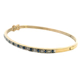 Stunning 9ct Yellow Gold Sapphire and Diamond Bangle