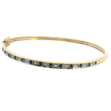 Stunning 9ct Yellow Gold Sapphire and Diamond Bangle