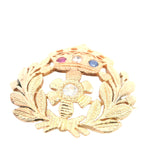 Stunning 18ct Yellow Gold Brooch/Pendant Set with Diamonds, Sapphire, and Ruby