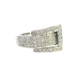 Elegant 10ct White Gold Diamond Set Buckle Ring – 1.00ct of Brilliant Cut Diamonds