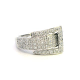 Elegant 10ct White Gold Diamond Set Buckle Ring – 1.00ct of Brilliant Cut Diamonds