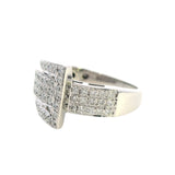 Elegant 10ct White Gold Diamond Set Buckle Ring – 1.00ct of Brilliant Cut Diamonds