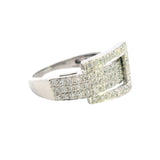 Elegant 10ct White Gold Diamond Set Buckle Ring – 1.00ct of Brilliant Cut Diamonds