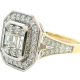 Exquisite Yellow and White Gold Diamond Ring – Ideal Engagement Ring