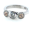 18ct White Gold Diamond set 'Trilogy" style Ring.
