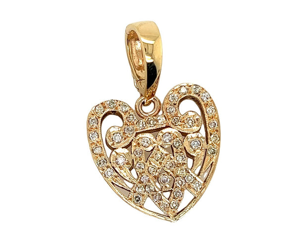 Yellow Gold 49 Diamond Heart Pendant TDW 1.00ct