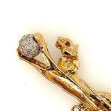 Yellow and White Gold Diamond and Ruby set Jaguar Brooch.