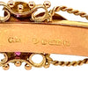 Antique Yellow Gold Bangle with Diamond and Rubies