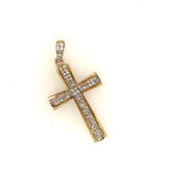 9ct Yellow Gold Diamond Set Cross