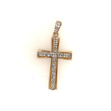 9ct Yellow Gold Diamond Set Cross