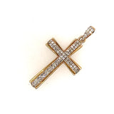 9ct Yellow Gold Diamond Set Cross