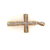9ct Yellow Gold Diamond Set Cross