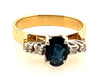 18ct Yellow & White Gold Sapphire & Diamond Handmade Ring