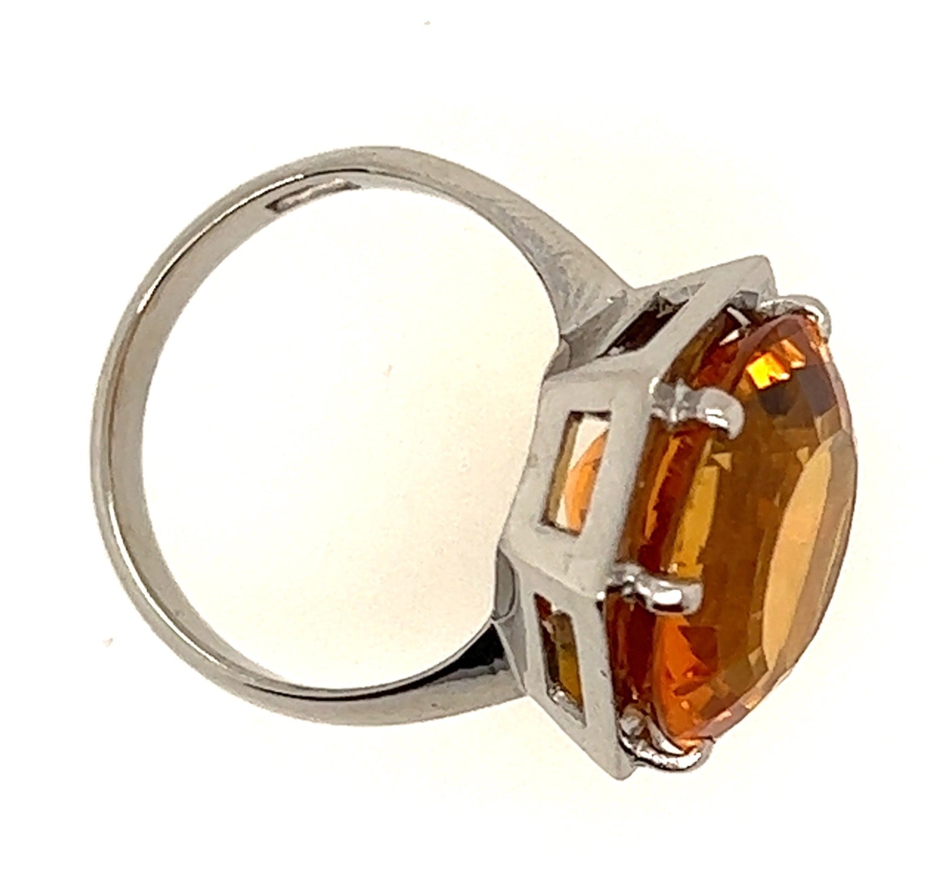 18ct White Gold & Citrine Handmade Ring