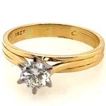 18ct Yellow & White Gold Diamond Single Stone Ring 
