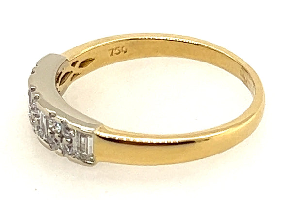18ct Yellow & White Gold 16 Stone Diamond Ring