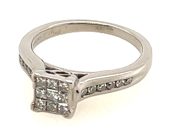 10ct White Gold & Diamond Ring Engagement Ring