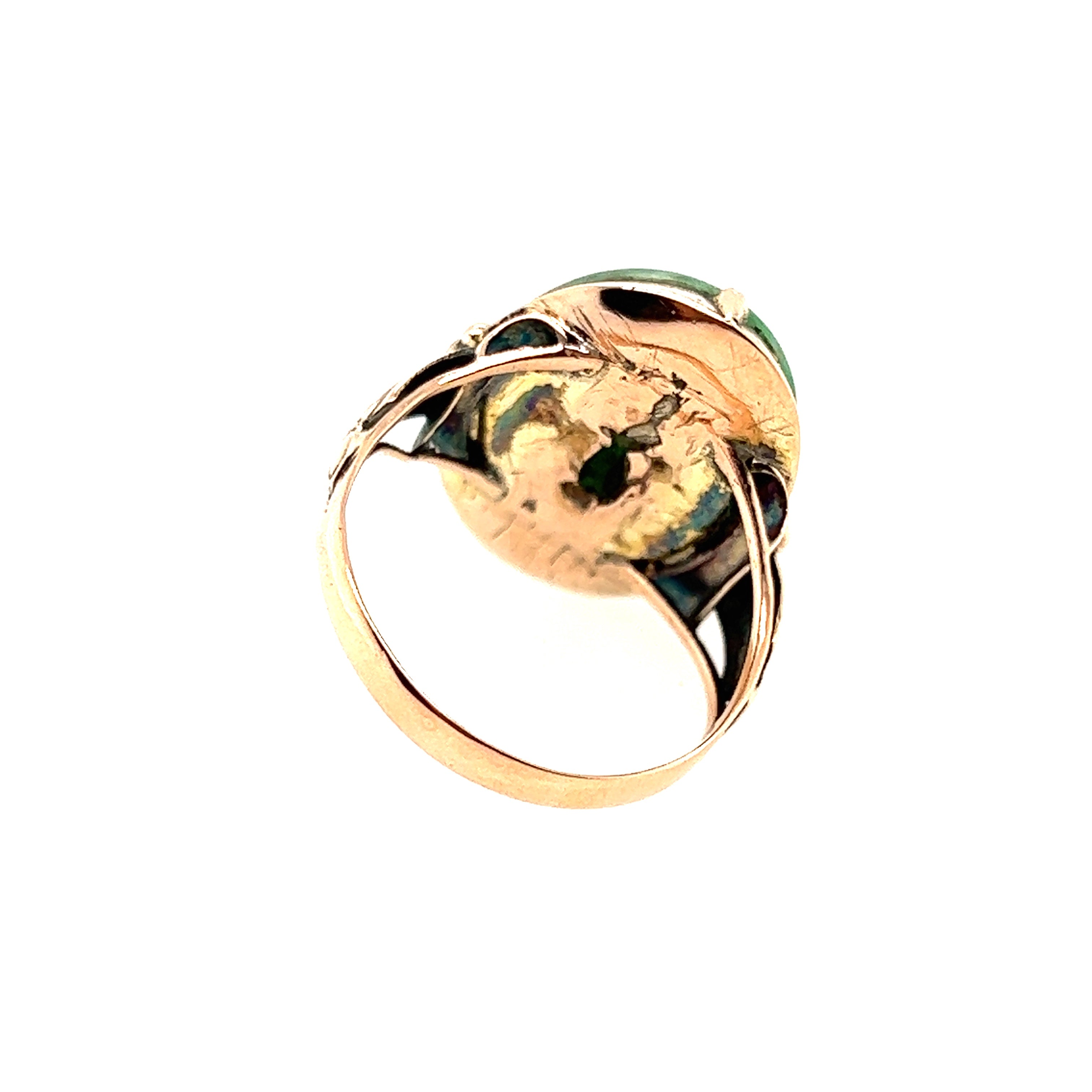14ct Rose Gold Jade Ring