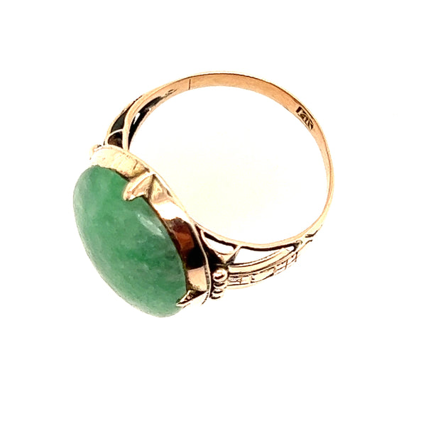 14ct Rose Gold Jade Ring