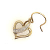 9ct Yellow Gold & Diamond Heart Shaped Shepherd Hook Earrings
