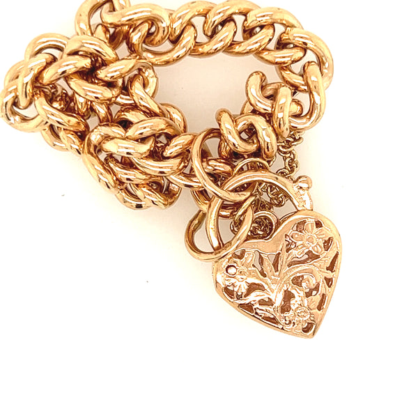 9ct Yellow Gold Padlock Bracelet