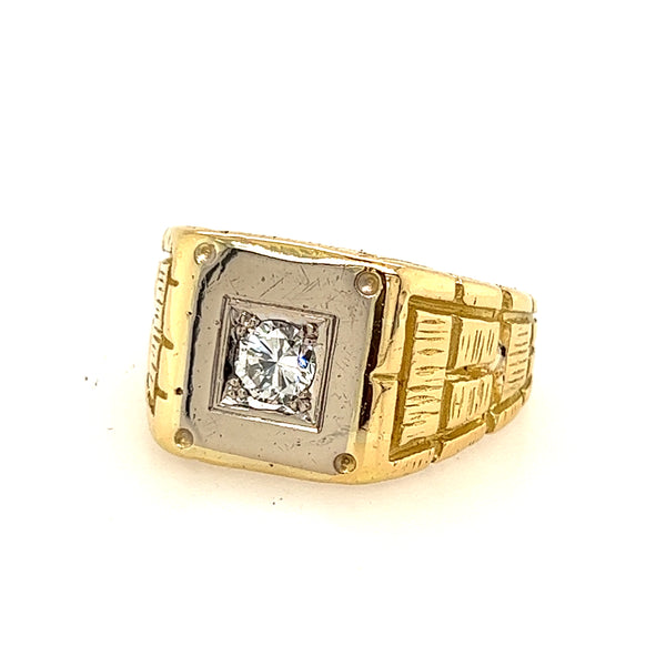 18ct Yellow and White Gold Diamond Ring