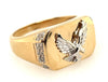 Diamond & 9ct Yellow Gold Ring with 9ct White Gold Eagle