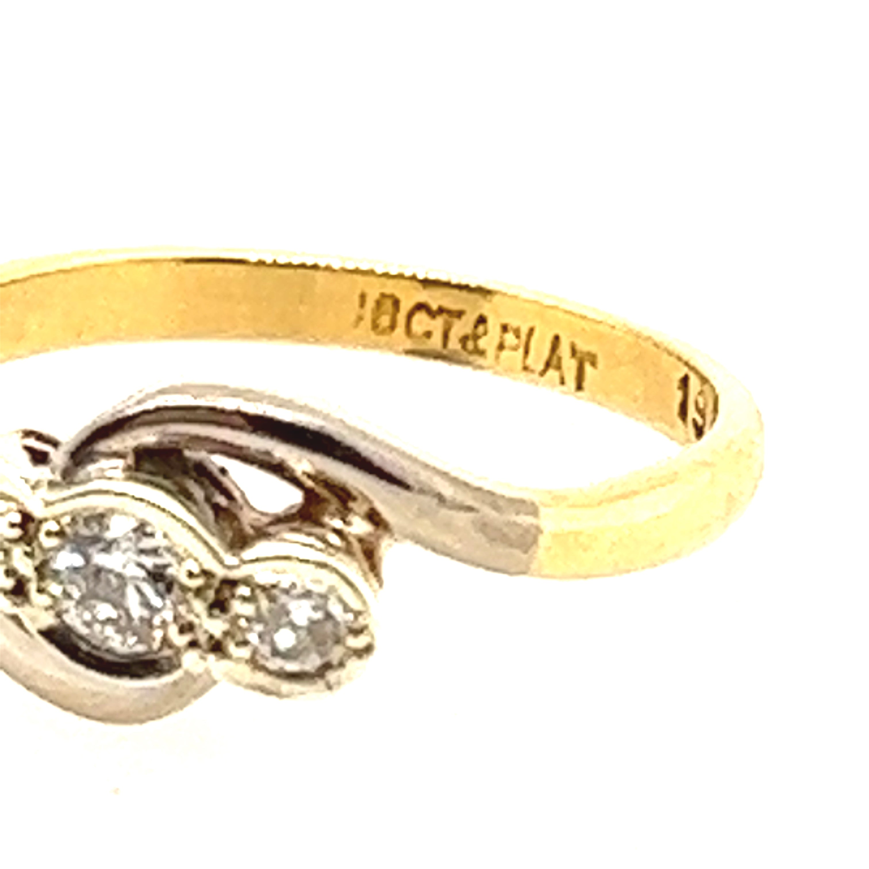 18ct Yellow & White Gold Diamond Handmade Ring