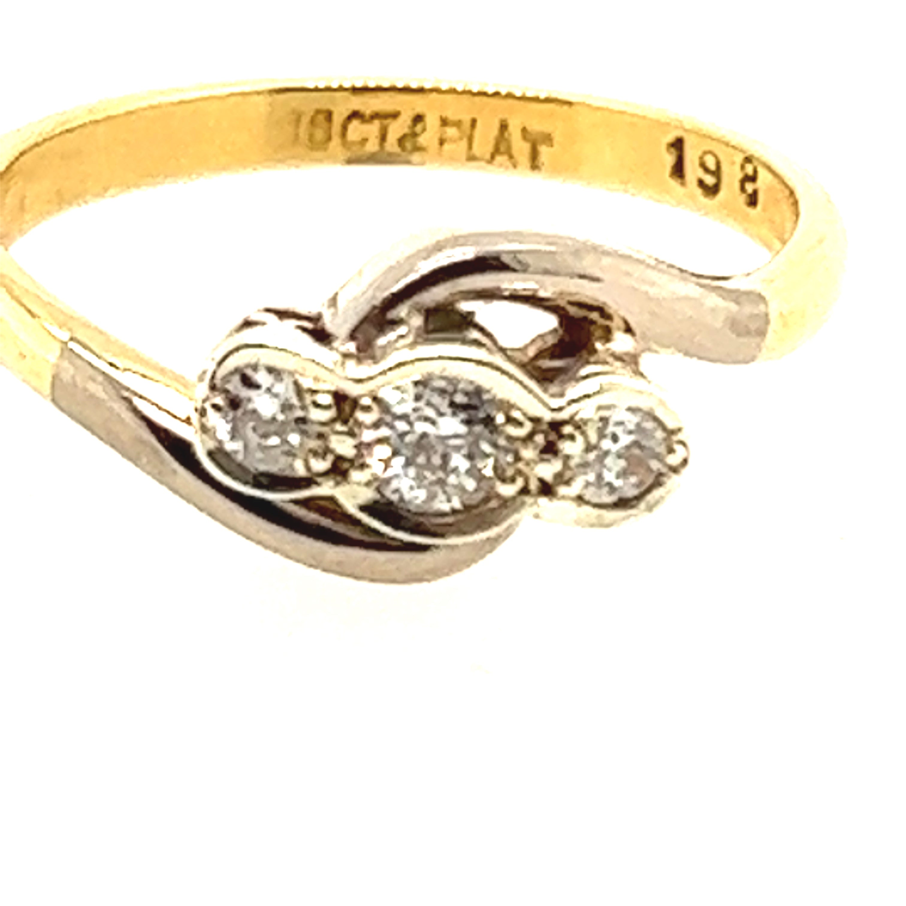 18ct Yellow & White Gold Diamond Handmade Ring