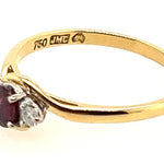 18ct Yellow & White Gold Ruby & Diamond Ring