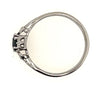 18ct White Gold Sapphire & Diamond 3 Stone Handmade Ring