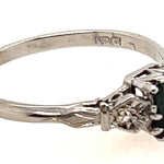 18ct White Gold Sapphire & Diamond 3 Stone Handmade Ring