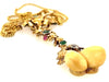 14ct & 9ct Yellow Gold Emerald, Ruby, Diamond & Acorn Seed Vintage Necklet