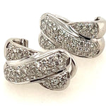 18ct White Gold & Diamond 'X' Shaped Earrings 