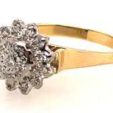 18ct Yellow & White Gold Diamond Halo Ring