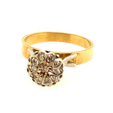 18ct yellow & white gold diamond cluster ring