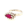 Ruby & Diamond Cluster Ring set in 14ct White Gold.