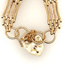 9ct Yellow Gold Gate Bracelet with Engraved Padlock Clasp & Safety Chain