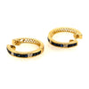 18ct Yellow Gold Sapphire and Diamond Huggie Earrings