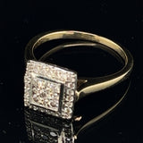 Elegant Yellow and White Gold Diamond Ring (Size US 7 1/2 | UK/AU P)